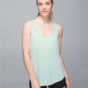 Lululemon 105 F Singlet Heathered Sea Mist, Green Light Striped, Best Size 2/4